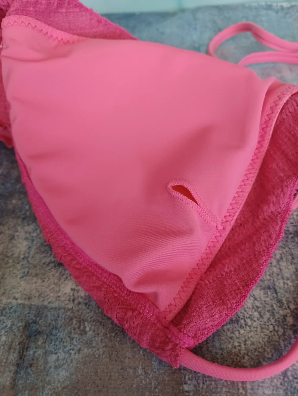Seamoly Women's Pink Ruffle Triangle Bikini Set L - Picture 7 of 11